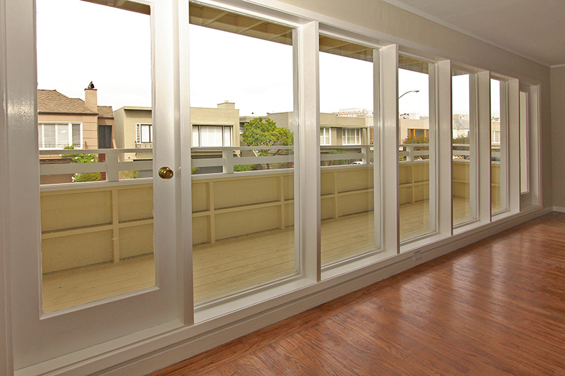 glass door leading to deck