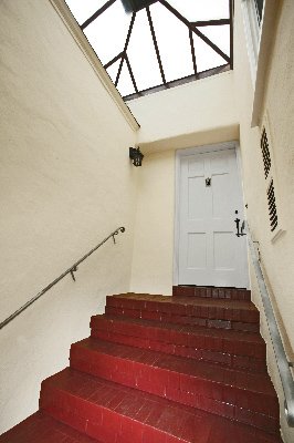 upstairs