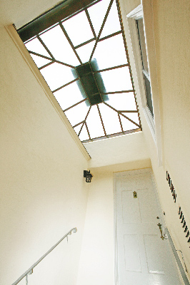 upstairs